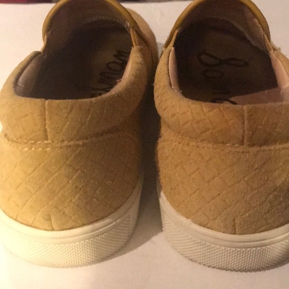 Sam Edelman Suede Woven Slip on Loafers Gold Sz 8. MS1355C - Picture 2 of 8